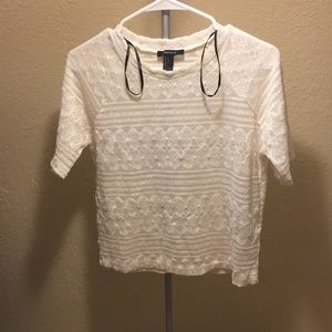 F21 sheer white top